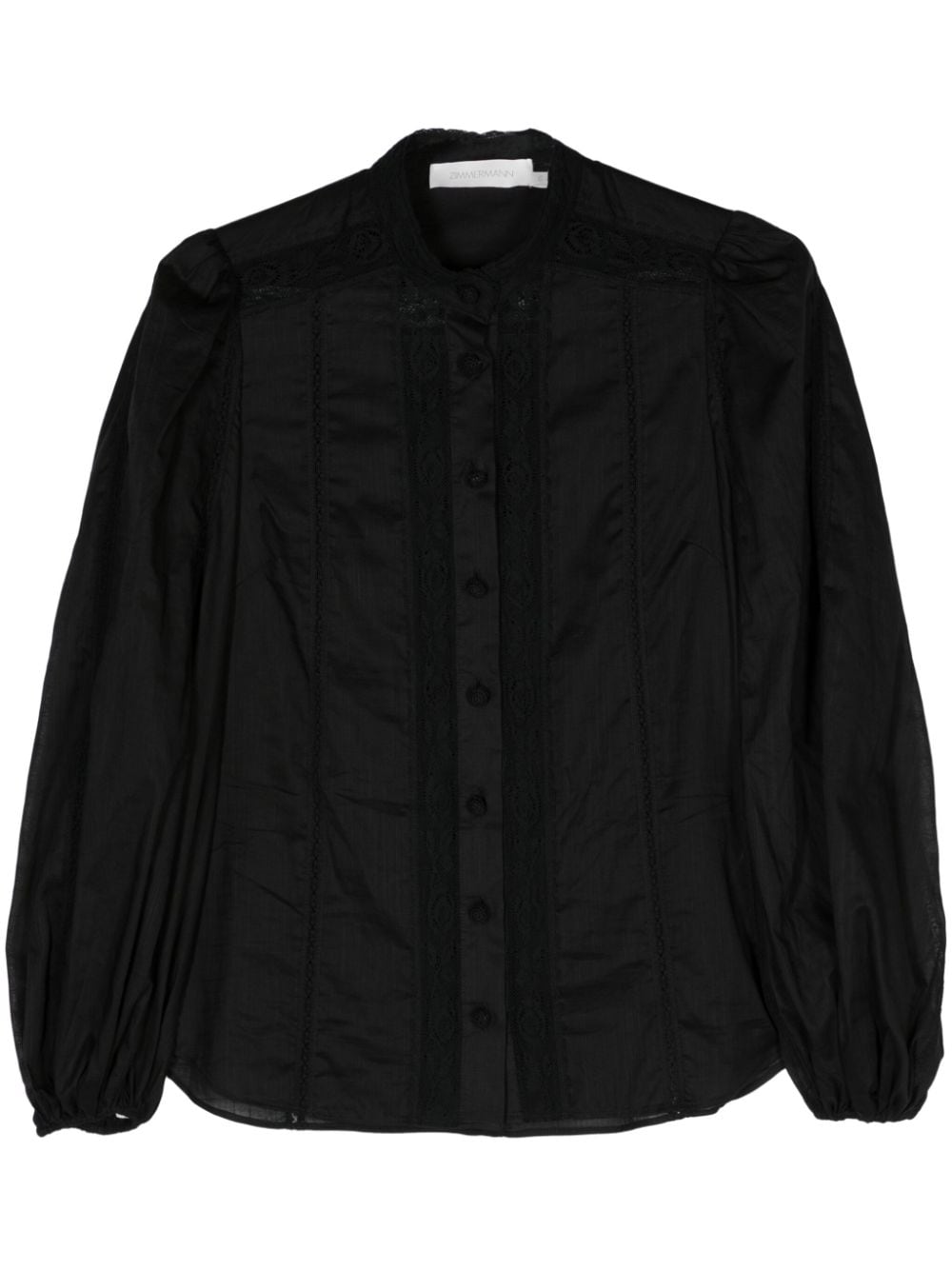 Zimmermann Lace-Trimmed Cotton Shirt Black Black