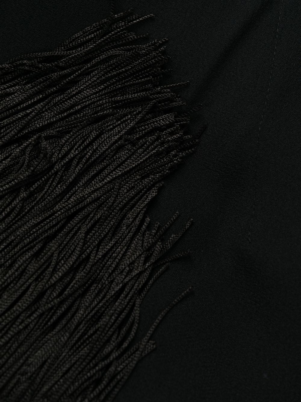 TALLER MARMO PRE Mrs. Ross Piccolo Scarf Fringed Kaftan Dress Black