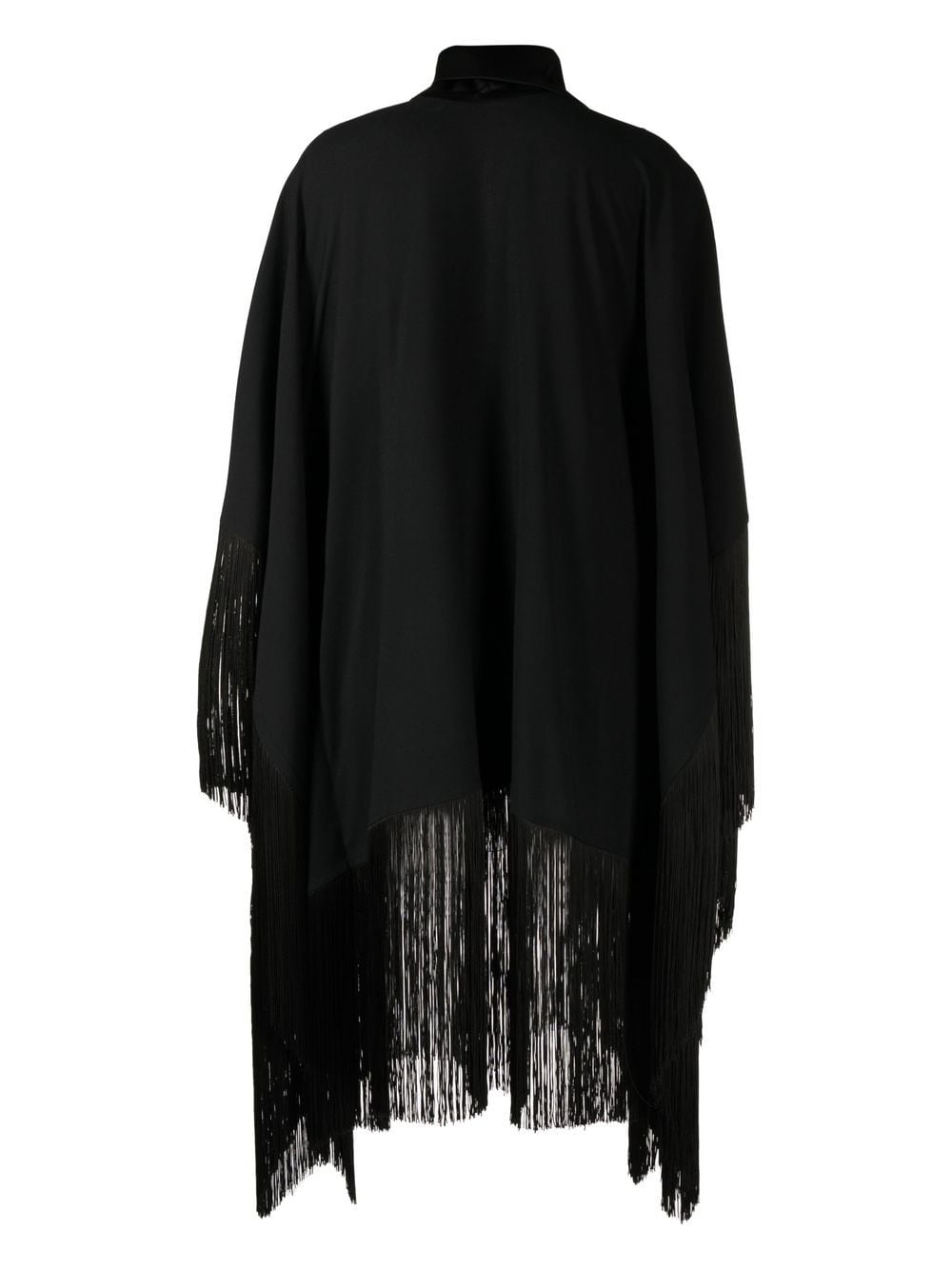 TALLER MARMO PRE Mrs. Ross Piccolo Scarf Fringed Kaftan Dress Black