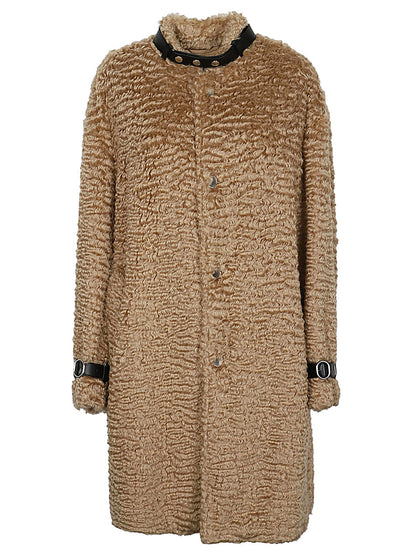 Jil Sander Long Wool Belted Coat Beige