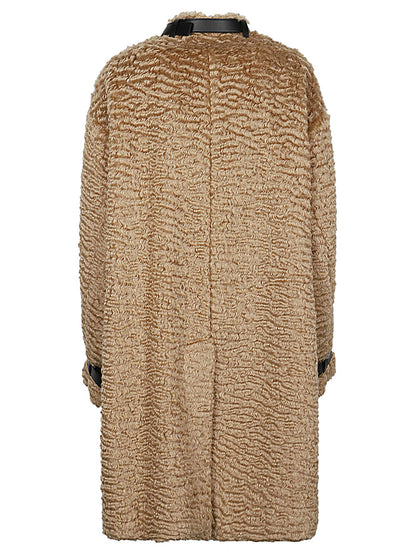 Jil Sander Long Wool Belted Coat Beige