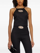 Diesel Cut-Out Wool Blend Halterneck Top Black Black