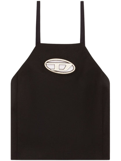 Diesel Cut-Out Wool Blend Halterneck Top Black Black