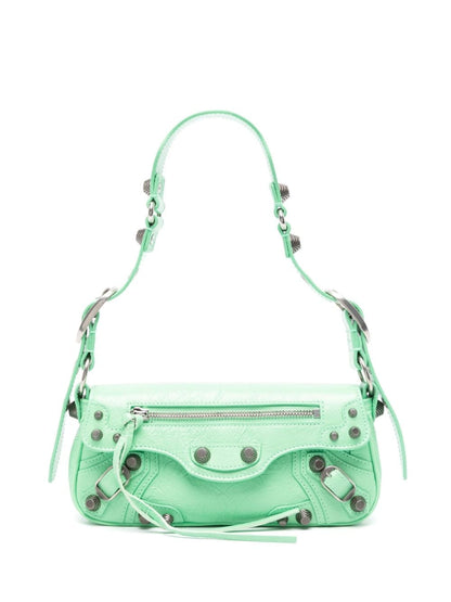 Balenciaga Le Cagole XS Green Leather Shoulder Bag Green
