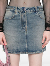 Givenchy 4G Denim Mini Skirts Blue