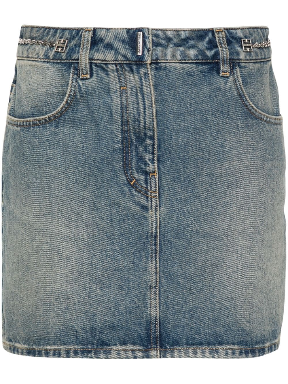 Givenchy 4G Denim Mini Skirts Blue