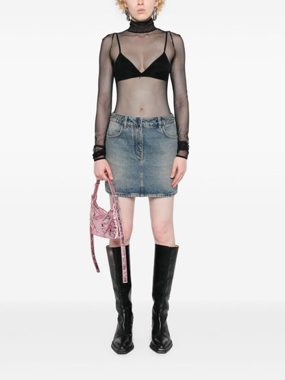 Givenchy 4G Denim Mini Skirts Blue