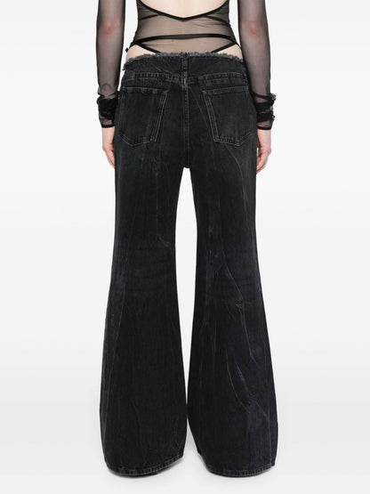Givenchy Wide Leg Denim Jeans Black
