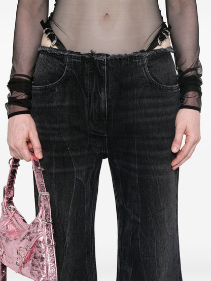 Givenchy Wide Leg Denim Jeans Black
