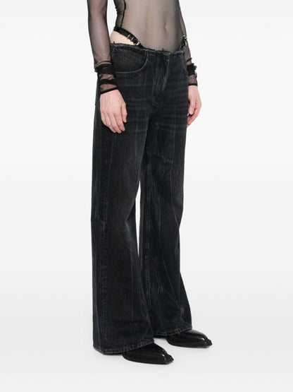 Givenchy Wide Leg Denim Jeans Black
