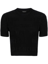 Balenciaga jacquard logo crop top BLACK