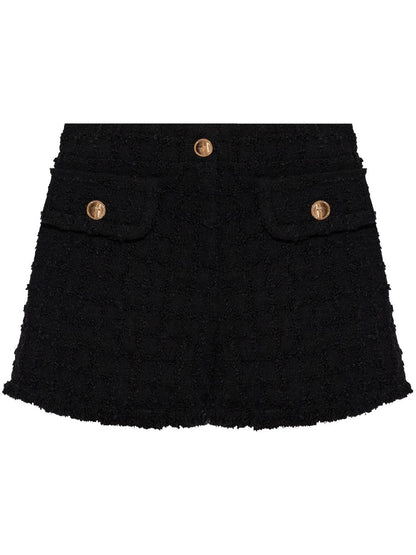 Versace Heritage tweed mini shorts Black