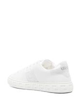 Versace Greca Embellished Faux Leather Sneakers White