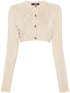 Versace Barocco Lurex Cropped Cardigan Beige