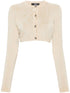 Versace Barocco lurex cropped cardigan Beige