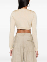 Versace Barocco Lurex Cropped Cardigan Beige