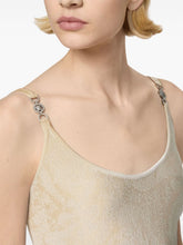 Versace Barocco jacquard flared mini dress Beige