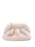 Themoirè Faux-Fur Tia Clutch Bag Cream