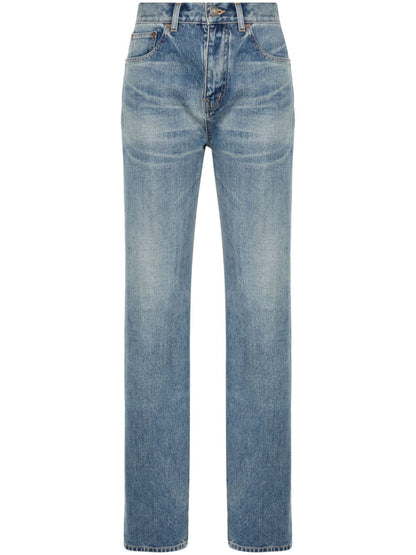 Saint Laurent Straight Benjamin Blue Denim Jeans