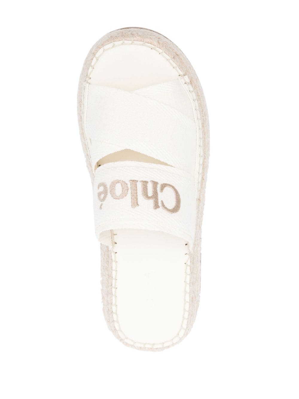 Chloé Mila Platform Espadrille Slides White