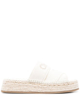 Chloé Mila Platform Espadrille Slides White