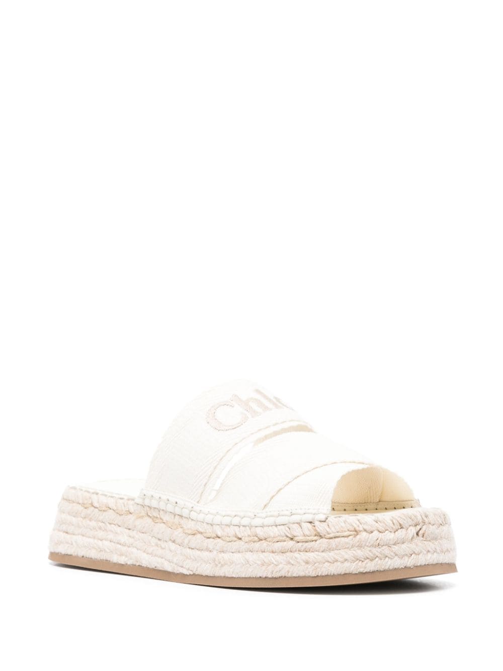 Chloé Mila Platform Espadrille Slides White