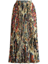 Etro Paisley-Print Pleated Midi Skirt Beige
