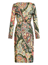 Etro Abstract Pattern Belted Midi Dress Green