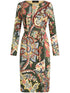Etro Abstract Pattern Belted Midi Dress Green