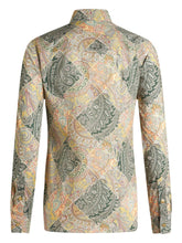 Etro Patchwork-Print Poplin Shirt Yellow