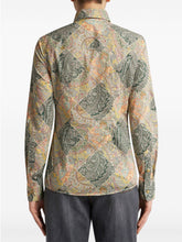 Etro Patchwork-Print Poplin Shirt Yellow