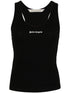 Palm Angels Ribbed-Knit Logo Tank Top Black