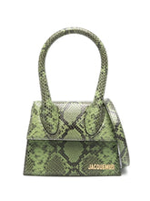 Jacquemus Le Chiquito Moyen Snakeskin-Effect Leather Tote Bag Green