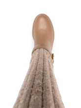 Gianvito Rossi Knee-Length Panelled Leather Boots Beige