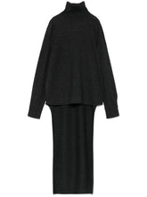 Givenchy Wool-Blend Mélange High-Low Hem High-Neck Sweater Grey