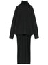Givenchy Wool-Blend Mélange High-Low Hem High-Neck Sweater Grey