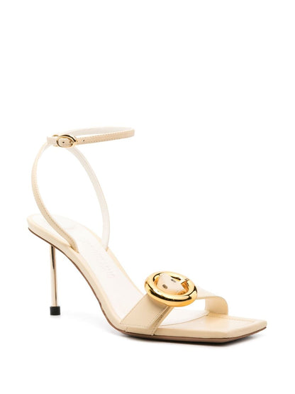 JACQUEMUS The Regalo 100mm Leather Sandals Ivory