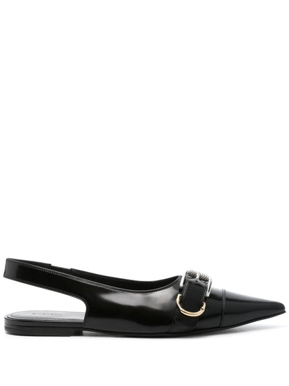 Givenchy Voyou Slingback Patent Leather Flats Black
