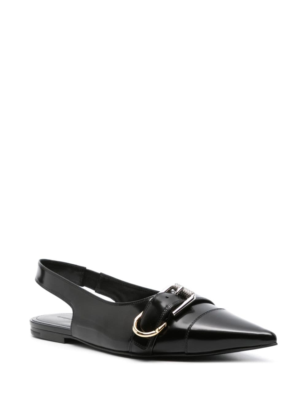 Givenchy Voyou Slingback Patent Leather Flats Black
