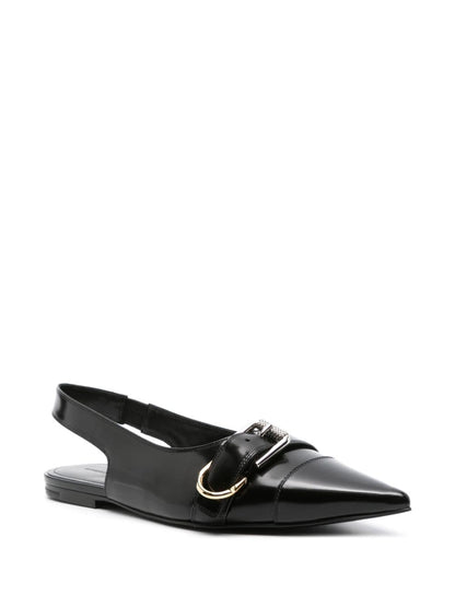 Givenchy Voyou Slingback Patent Leather Flats Black