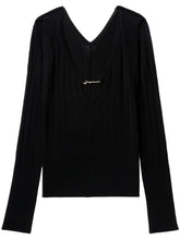 JACQUEMUS Le Haut Pralu Ribbed V-Neck Sweater Black black