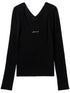JACQUEMUS Le Haut Pralu Ribbed V-Neck Sweater Black black