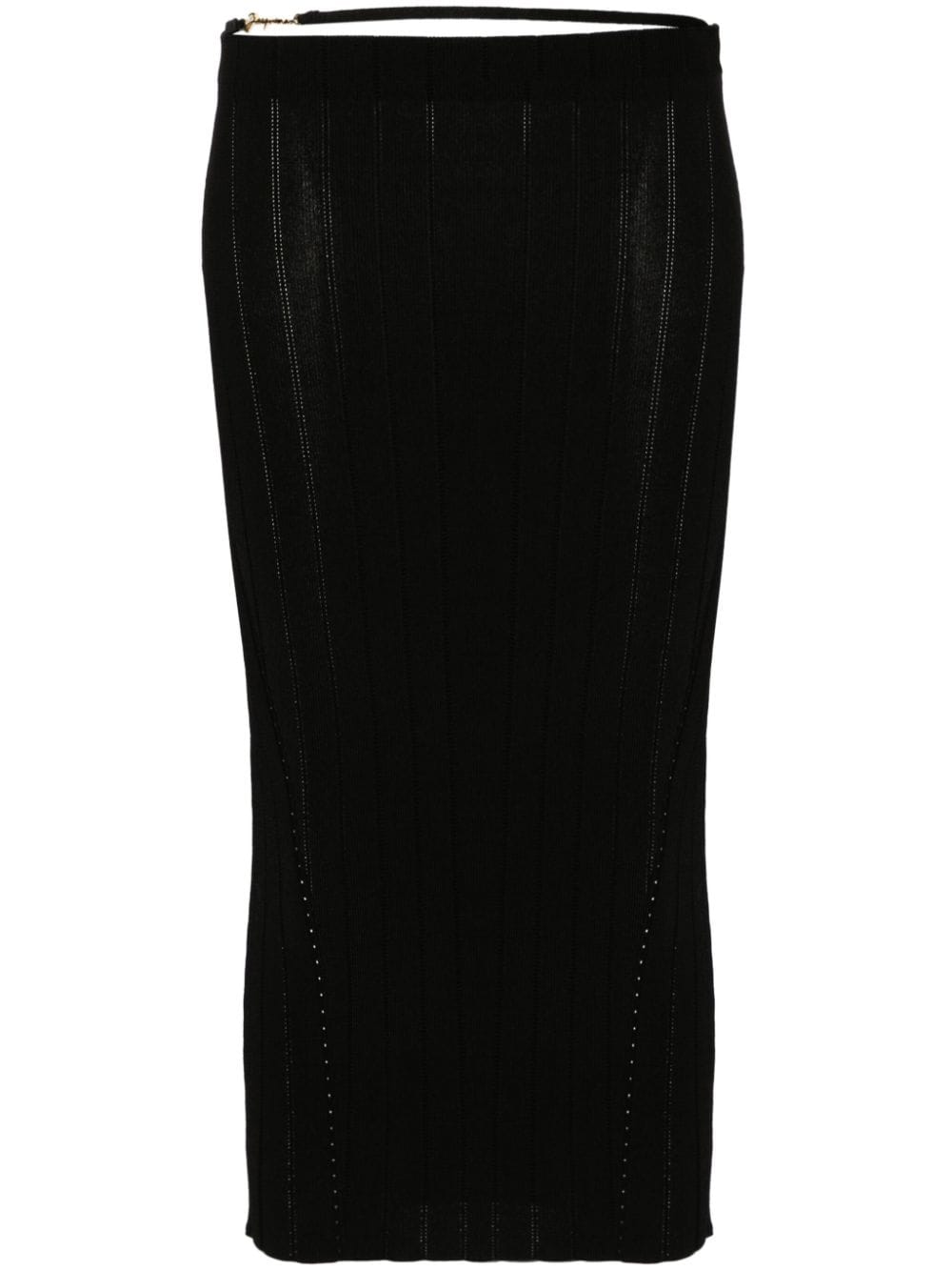 JACQUEMUS Pralu Knit Pencil Midi Skirt Black