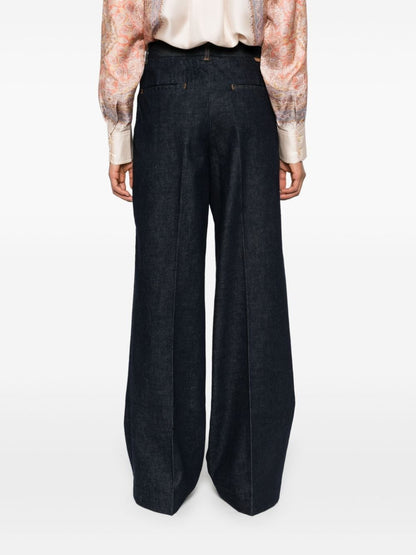 Zimmermann Illustration High-Rise Straight-Leg Jeans Blue