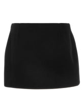 Givenchy Wool Twill Mini Skirt with High-Low Hem Black
