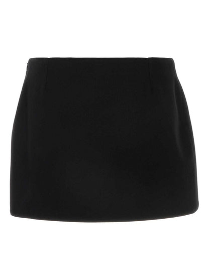 Givenchy Wool Twill Mini Skirt with High-Low Hem Black