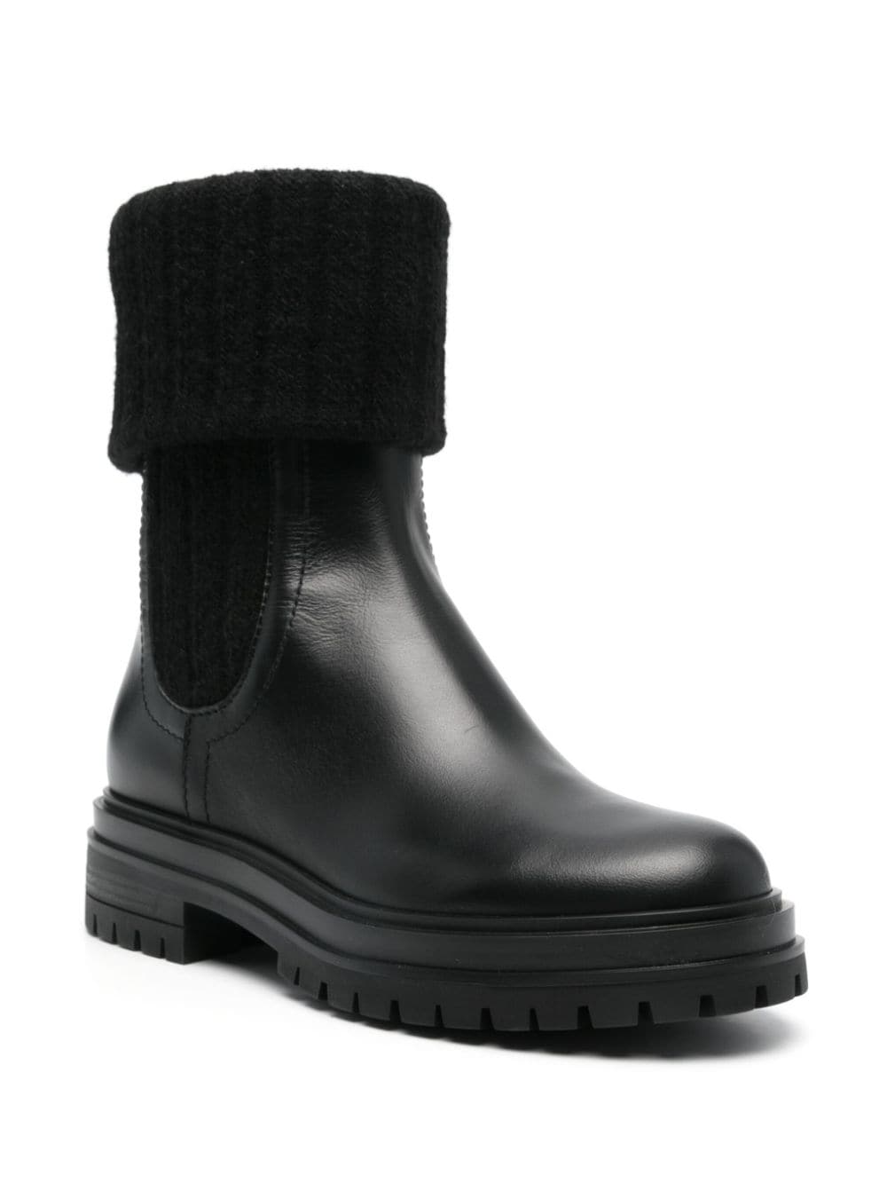 Gianvito Rossi Chelsea Leather Boots Black Black