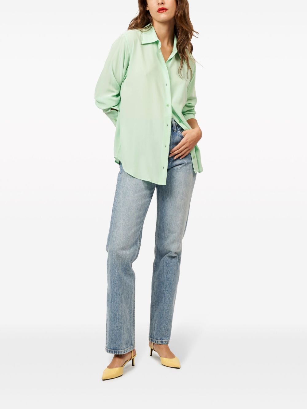 Equipment Classic Silk Shirt Green