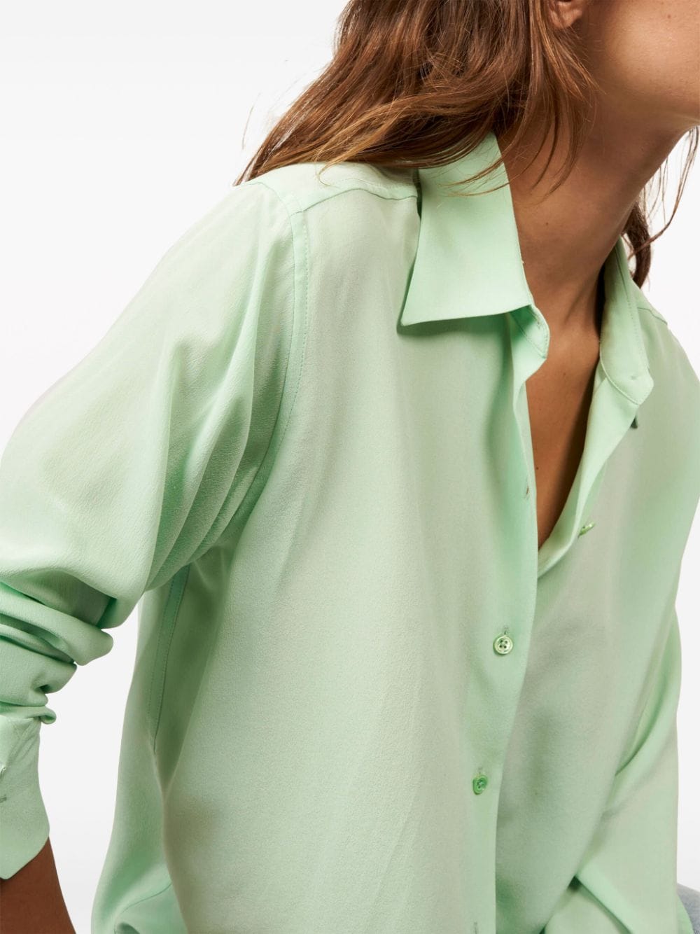 Equipment Classic Silk Shirt Green