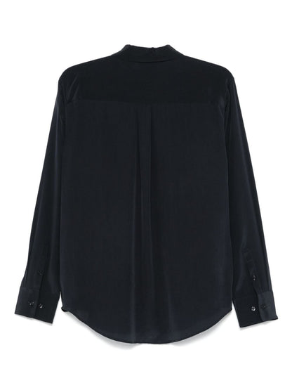 Equipment Signature Slim-Fit Silk Shirt Blue
